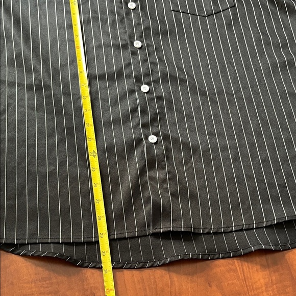 Hardaddy Black Pinstripe Men's Short Sleeve Button Up Hawaiian Men’s Blouse - Picture 7 of 13